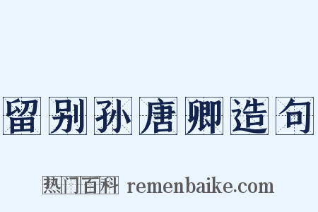 留别孙唐卿造句是什么意思的图片